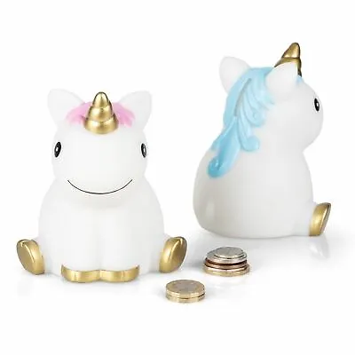 £7.99 • Buy Childrens Unicorn Shaped Money Box Xmas Stocking Filler Coin Saving Piggy Bank