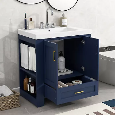 30'' Bathroom Vanity W/Sink Freestanding Cabinet With Double-sided ShelfDrawer • $415