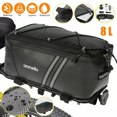 Bicycle Rear Rack Seat Bag Bike Cycling Waterproof Storage Pouch Trunk Pannier • $12.95
