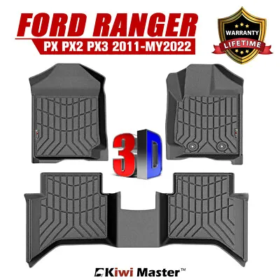 $149.95 • Buy KIWI MASTER Car Floor Mats 3D TPE Liner For Ford Ranger PX PX2 PX3 2011-MY2022