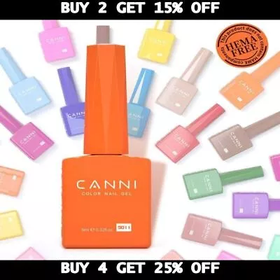 Nail Gel Polish Canni Hema Free 9ml Base Top Coat Colour Varnish Soak Off Uv Led • £1.65