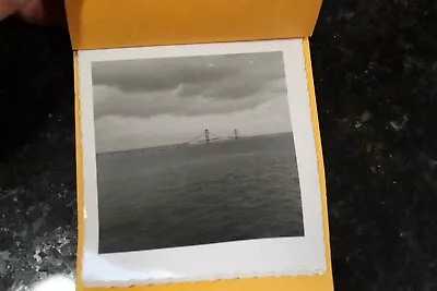 Vintage Black & White Photos 6 Mackinac Bridge Area Deckle Edge In Folder • $22.95