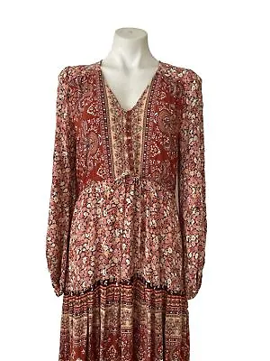 Shareen Collection NEW Boho Floral Maxi Dress Size 8 + Fit Size 10 Drawstring • $15
