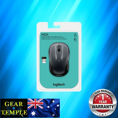 $24 • Buy NEW Logitech M325 2.4GHz Wireless Mouse Dark Grey Black