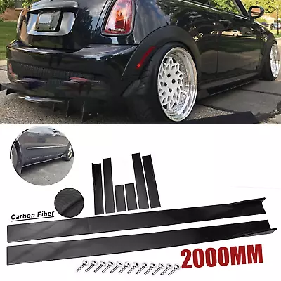 For Mini Cooper S R53 Side Skirt Extension Lip Body Kits Carbon Fiber Painted • $69.99