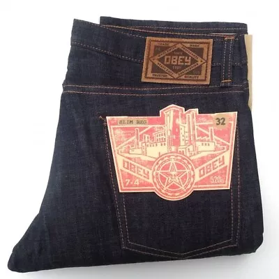 Obey Strait Fit 30” Standard Issue Denim Jeans Indigo Brand New With Tags • £30