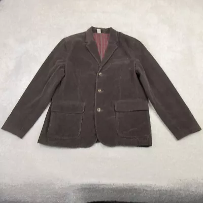 LL Bean Jacket Mens 44 Brown Corduroy Lined Three Button Blazer Sport Coat • $39.16