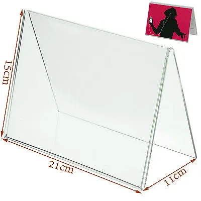 New Acrylic Menu Show Card Name Place Table Setting Display Tent Stand Holder • £6.24