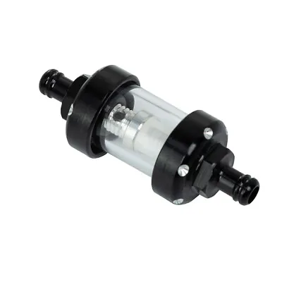 Black 5/16  8mm Inline Gas Fuel Filter Universal Reusable Washable Motorcycle • $7.27