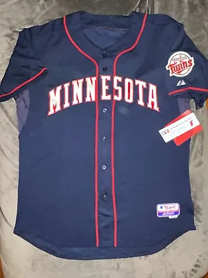 MINNESOTA TWINS Majestic AUTHENTIC Navy Blank Jersey 52 NWT Mauer Santana • $129.99