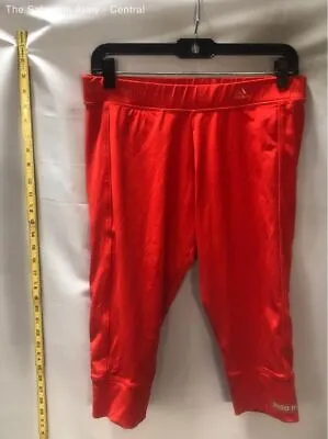 Adidas By Stella McCartney Womens Red Scarlett Pull-On Capri Leggings Size Large • $13.50
