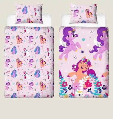 MY LITTLE PONY 'Flower' Reversible Duvet Cover Bedding Set SINGLE • £14.99