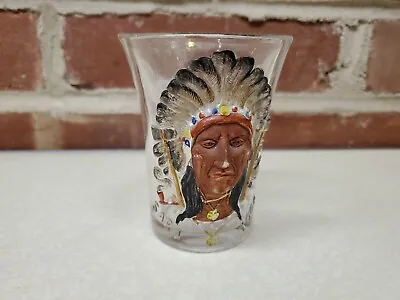 Antique Masonic Freemason Shriner Glass 1903 Pittsburgh Indian Chief Sara Toga • $49.97