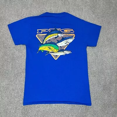 Columbia PFG Shirt Mens Small Blue Crewneck Marlin Mahi Outdoors Fishing Adult • $14.99