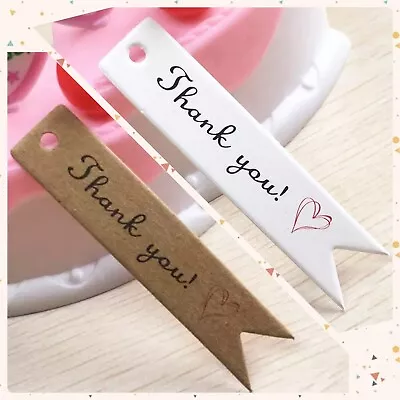 £1.80 • Buy Kraft Paper 'THANK YOU' Gift Tags Labels 7x1.5cm Brown/White