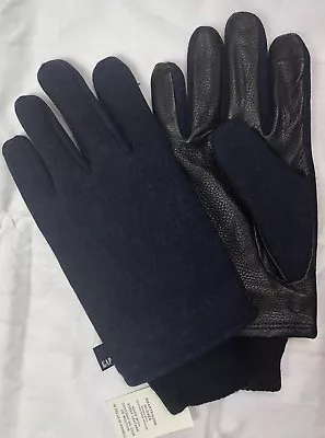 GAP Men's Wool Leather Blend Smartphone Screen Touch Navy Black Gloves L/XL NWT • $14.95