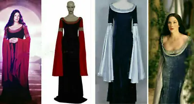 The Lord Of The Rings Cosplay Arwen Costume Gown Lady Blue Dress:A • £64.68