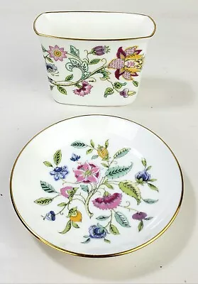 Minton Hadden Hall Miniatures-Plate 3.5  - Vase / Toothpick Holder 2.25  Tall • $10.52