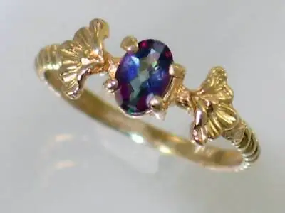 Mystic Fire Topaz 10KY Solid Gold Ladies Ring R192-Handmade • $241.17