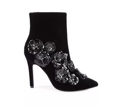 Isaac Mizrahi 3d Flower Black Velvet Boots Size 6 M Nwt Msrp $139 • $23.99