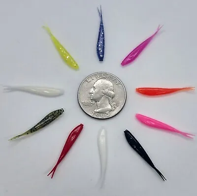 (12) 1  Micro Minnows- Ice Fishing Plastics/panfish/bluegill/crappie/10 Colors • $1.79