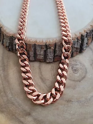 Pure Solid Copper Cuban Chain Necklace Curb Link Rider Arthritis 24  Necklace • $26.95