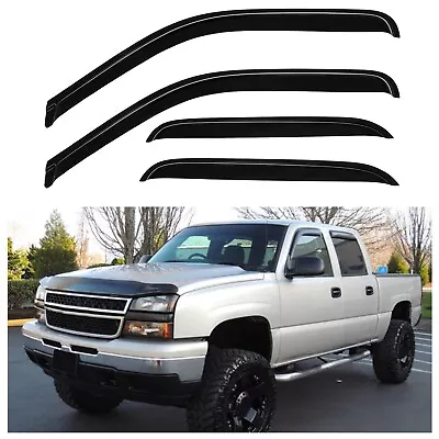 For 00-07 Silverado/Sierra Crew Cab Window Visor Rain Vent Shade Guard Deflector • $27.95