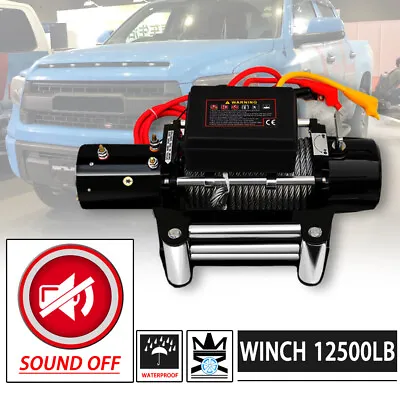 $272.99 • Buy WIN-2X 12500lb DC 12V Electric MUTE Auto Brake IP67 Waterproof Winch Kit