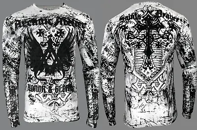 Archaic By Affliction Men's Long Sleeve T-shirt Achilles Wings Cross S-4XL • $28.95