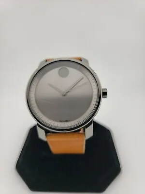 Movado Bold Dark Gunmetal Ion-Plated Leather Strap Men's Watch - 3600487 • $91