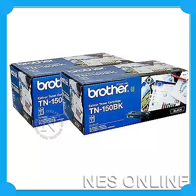 2x Brother TN150BK BLACK Toner HL4040CN/HL4050CDN/MFC-9840CDW/9440CN (2.5K) • $205.59