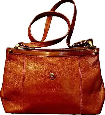 John Romain Vintage Bordeaux Cranberry Leather Shoulder Handbag • $49.95