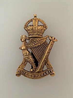 £7.95 • Buy British Army Royal Irish Rifles Regiment Metal Cap Badge ANTIQUED BRASS .