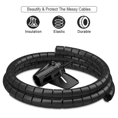 £4.38 • Buy Tube Cable Winder Spiral Storage Pipe Cord Protector Management Cable Organizer