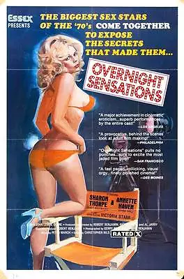 OVERNIGHT SENSATIONS Movie POSTER 27x40 B Joe Civera Annette Haven Sharon Thorpe • $17.98