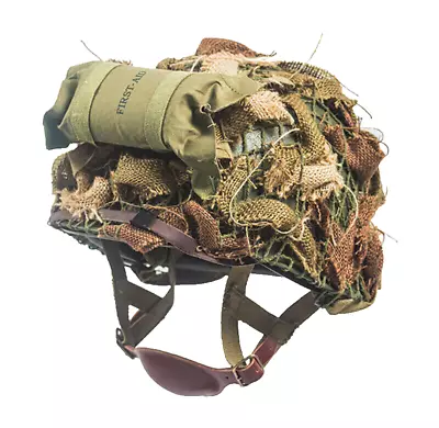 Replica Wwii Us Army Airborne Paratrooper M1c Jump Steel Helmet Camouflage Hat • $90.99