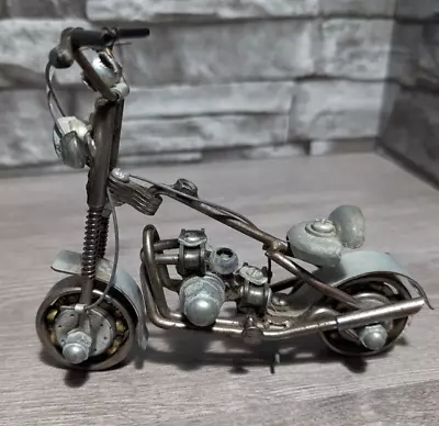 Vintage Retro 6x5  Nuts And Bolts Metal Motorcycle Sculpture Figurine Model Bike • $17.95