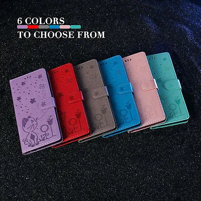 Cat Leather Flip Wallet Phone Case For Huawei Y6P Y5P Nova 7 6 Y5 Y6 Y7 Y9 2019 • £7.37