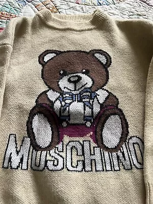 Moschino Women’s Bear With Bow Sweater Wool Blend Small Medium  • $62