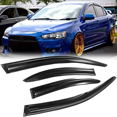 Fits 08-17 Mitsubishi Lancer JDM Mugen Style Window Vent Visor Rain/Sun Guards • $27.99