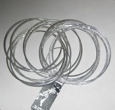 £5.98 • Buy Loves Fashion Set Of 14 Piece Metal Silver Tone  Bangle/Bracelet Set RRP £14.99
