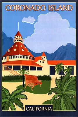 $10.99 • Buy Coronado Island - California  - Vintage Travel Poster - Retro Posters