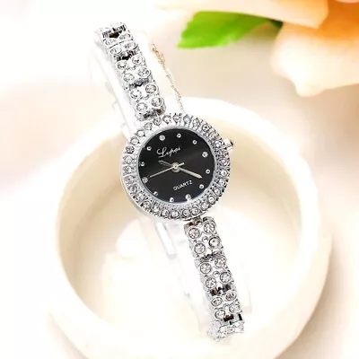 £7.99 • Buy Ladies Rhinestone Bracelet Watches Wrist Watch Quartz Analogue Rose Gold Silver