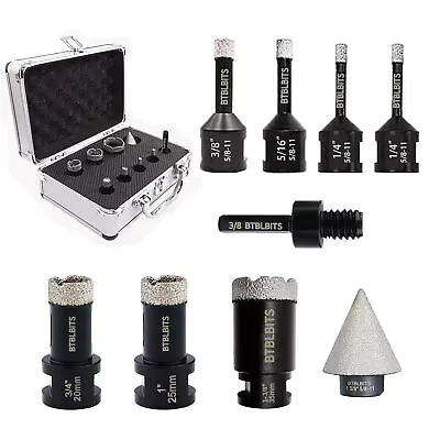 9pcs Diamond Hole Saw Cutter Tool Core Drill Bits Set Ceramic Masonry Tile W Box • $104.99