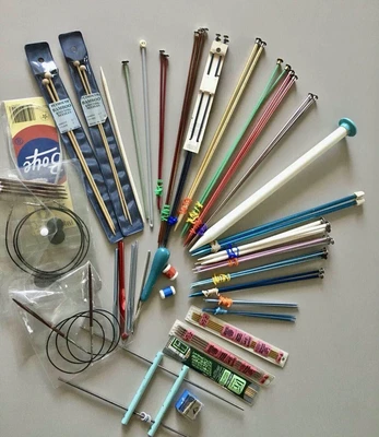 $25 • Buy Large Lot Of Knitting Needles, Adjustable Crochet Fork & Crochet Hooks-New/Used