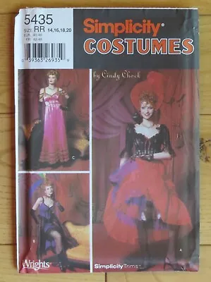 $6 • Buy Simplicity Costumes Pattern 5435 Can-Can Dancer Misses' Size 14-16-18-20 Uncut