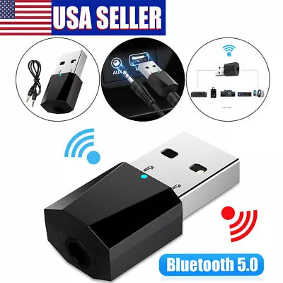 5.0 Audio Receiver Wireless Bluetooth 3.5mm AUX To USB Car Stereo Music Adapter • $7.98