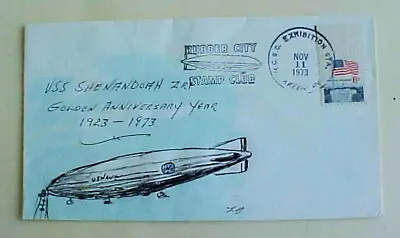 Us Zeppelin Uss Shenandoah Hand Drawn Cachet 1973 Akron Only 6 Made • $14.99