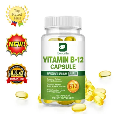 Vitamin B12 120 Capsules 1000mcg High Absorption Vitamin B-12 Energy Support • $13.99