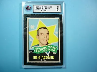 1968/69 O-pee-chee Nhl Hockey Card #205 Ed Giacomin As Ksa 5 Ex Sharp!! Opc • $38.24